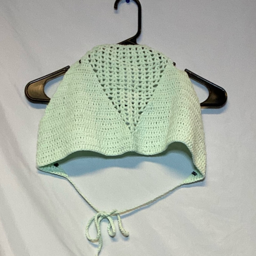 Mint green crochet top